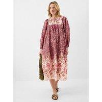 Accessorize Floral Print Long Sleeve Midi Dress