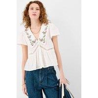 Accessorize Floral Embroidered Collar Blouse