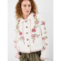 Accessorize Floral Embroidered Quilted Jacket