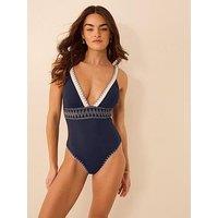 Accessorize Plunge Geometric Swimsuit