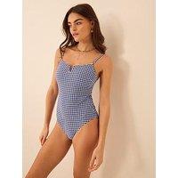 Accessorize V-Front Gingham Shaping Swimsuit