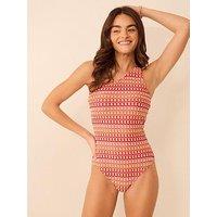 Accessorize One Shoulder Crochet Swimsuit