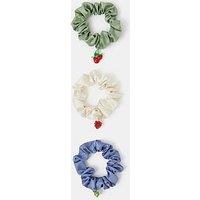 Accessorize 3-Pack Glass Fruit Charm Hair Scrunchies