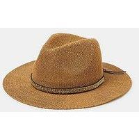 Accessorize Metallic Trim Fedora Hat
