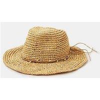 Accessorize Beaded Trim Woven Hat