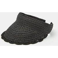 Accessorize Woven Scallop Trim Sun Visor