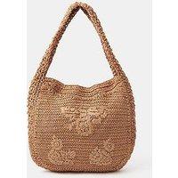 Accessorize Slouchy Raffia Flower Bag