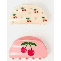 Accessorize 2-Pack Cherry Gem Claw Clips