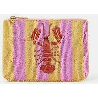 Accessorize Lobster Beaded Stripe Pouch