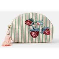Accessorize Embellished Strawberry Stripe Coin Purse