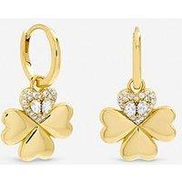 Inicio Gold Plated And Crystal Clover Earrings - Gift Pouch