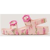 Monsoon Girls Floral Plastic Sliders - Light Cream
