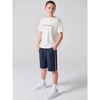 Paul Smith Junior Boys Logo T-Shirt And Shorts Set - White/Navy