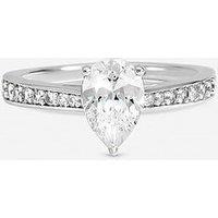 Inicio Sterling Silver Plated Cubic Zirconia Pear Engagement Ring - Gift Pouch