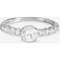 Inicio Sterling Silver Plated Cubic Zirconia Classic Cushion Engagement Ring - Gift Pouch