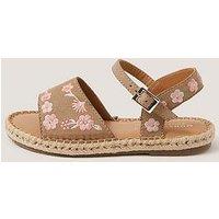 Monsoon Girls Natural Embroidered Espadrille Sandals