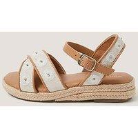 Monsoon Girls Flower Wedge Sandals - Beige