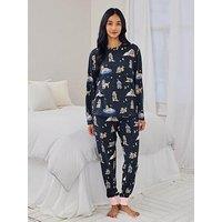 Chelsea Peers Cockapoo Snooze Print Long Pyjama Set