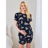 Chelsea Peers Maternity Cockapoo Snooze Print Short Pyjama Set