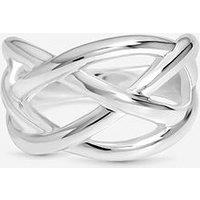 Inicio Sterling Silver Plated Statement Open Polished Ring - Gift Pouch