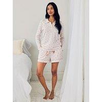Chelsea Peers Organic Cotton Suit Stripe Print Short Pyjama Set