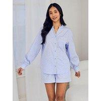 Chelsea Peers Organic Cotton Soleil Stripe Print Short Pyjama Set