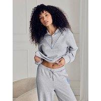 Chelsea Peers Luxecomfort Scuba Half-Zip Long Sleeve Sweatshirt - Grey