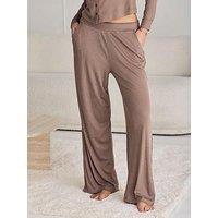 Chelsea Peers Side Trim Rib Joggers - Taupe
