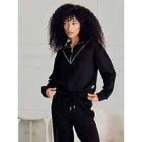 Chelsea Peers Luxecomfort Scuba Half-Zip Long Sleeve Sweatshirt - Black