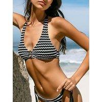 Chelsea Peers Crochet Halterneck Bikini Top - Black & White