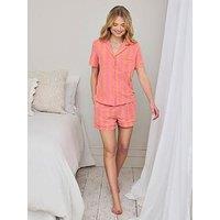 Chelsea Peers Organic Cotton Sunset Wavy Stripe Button Up Short Pyjama Set