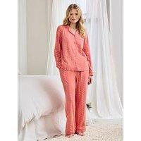 Chelsea Peers Organic Cotton Sunset Wavy Stripe Long Pyjama Set