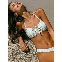 Chelsea Peers Wavy Stripe Bikini Top - Blue & Yellow