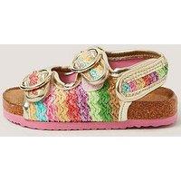 Monsoon Baby Girls Rainbow Cork Sandals - Multi