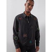 Allsaints Laurel Long Sleeve Zip Through Shirt - Black