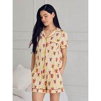 Chelsea Peers Lobster Stripe Print Short Pyjama Set - Print