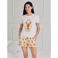 Chelsea Peers Crew Neck And Short Pj Set - Yellow