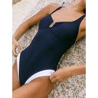 Chelsea Peers Chelsea Peers Contrast Swimsuit With Crossback Detail