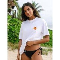 Chelsea Peers Organic Cotton Embroidered Peachy T-Shirt - White