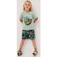 Monsoon Boys Epic Adventures Dino T-Shirt & Shorts Set - Green