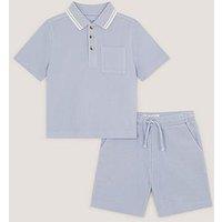 Monsoon Boys Jersey Polo And Shorts Set - Blue