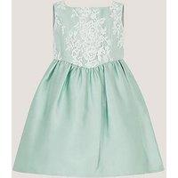 Monsoon Baby Girls Juno Duchess Twill Dress - Light Green
