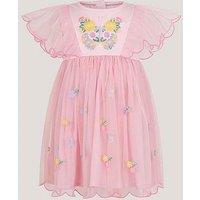 Monsoon Baby Girls Jersey Mesh Butterfly Dress - Pink