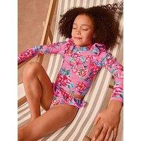 Monsoon Girls Vintage Flower Upf Swim Set - Pink