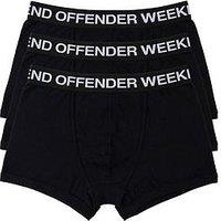 Weekend Offender 3 Pack Boxer Shorts - Black