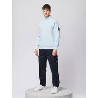 Weekend Offender Kraviz 1/4 Zip Sweatshirt - Light Blue