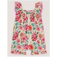 Monsoon Baby Girls Floral Romper - Light Cream