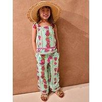 Monsoon Girls Vintage Floral Trouser Set - Blue