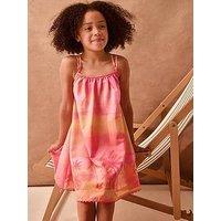 Monsoon Girls Ombre Palm Swing Dress - Orange