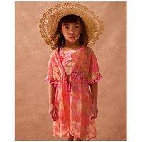 Monsoon Girls Ombre Palm Print Kaftan - Orange